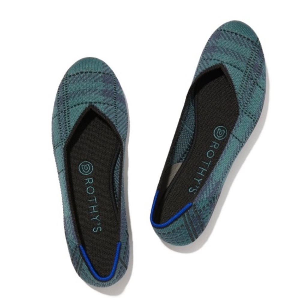 Rothy’s pine plaid flats 10.5